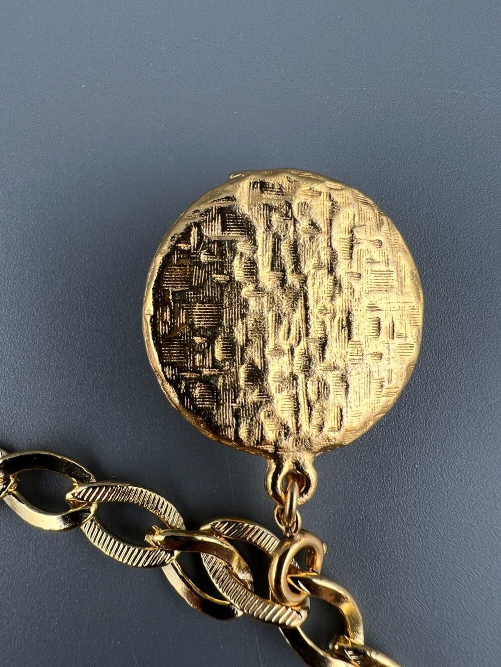 Vintage Germany Charm Bracelet Gold Tone Curb Link Good Luck Clover Mandolin - Picture 9 of 14